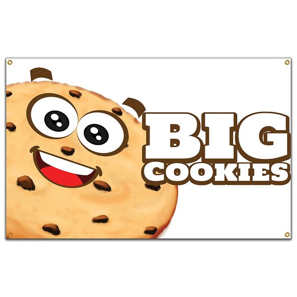 Signmission Big Cookies Banner Concession Stand Food Truck Single Sided B-60 Big Cookies19 - main